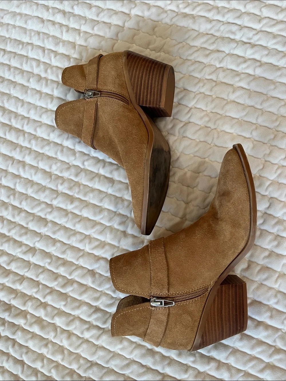 Dolce Vita Tan Suede Western Ankle Booties